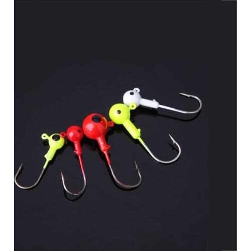 5Pcs/Set 2.5 / 3.5 / 5 / 7 / 10g Fishhooks Lead Jig Head Hook Carbon Steel Jig Fishing Bait Hook Set Tackles Tools Colorful