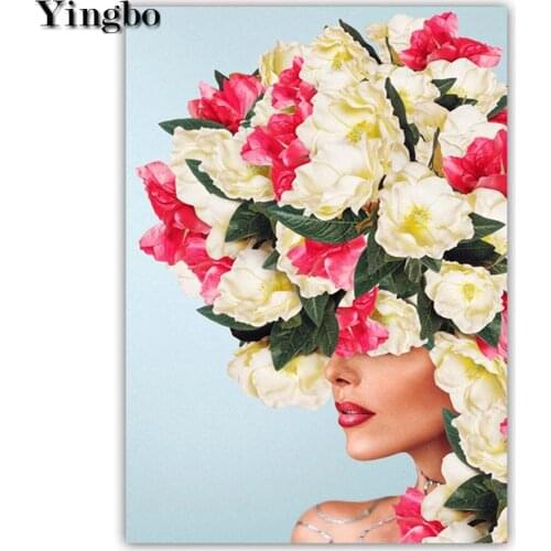 Nordic abstract woman flower diamond embroidery diamond mosaic diy 5D diamond painting Kits decoration stitch cross diamond art