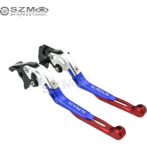 For SUZUKI SFV 650 SFV650 GLADIUS 2009-2015 2014 Motorcycle Folding Extendable Adjustable Brakes Clutch Levers With LOGO CNC