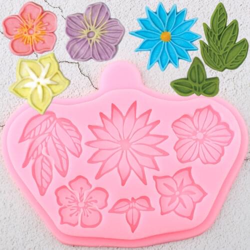 Sugarcraft Flower Silicone Mold Leaves Candy Polymer Clay Fondant Molds DIY Cake Decorating Tools Chocolate Gumpaste Moulds