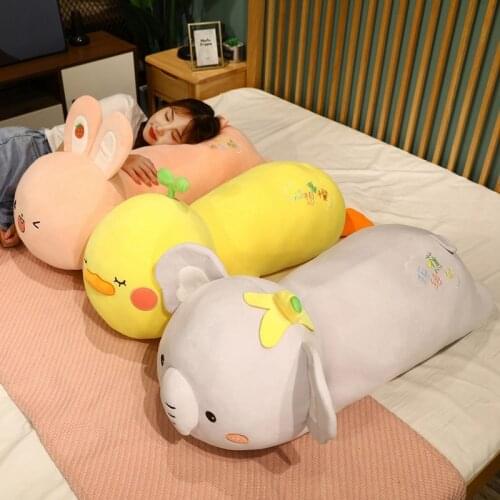 Super Soft Cute Sleeping Koala Duck Elephant Plush Toys Cartoon Animal Kawaii Stuffed Doll Sofa Long Pillow Girls Birthday Gift