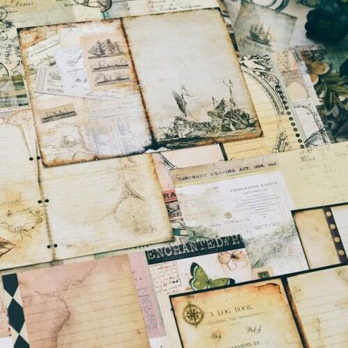 Vintage World Material Paper Set for Scrapbooking DIY Projects/Photo Album/Card Making Crafts