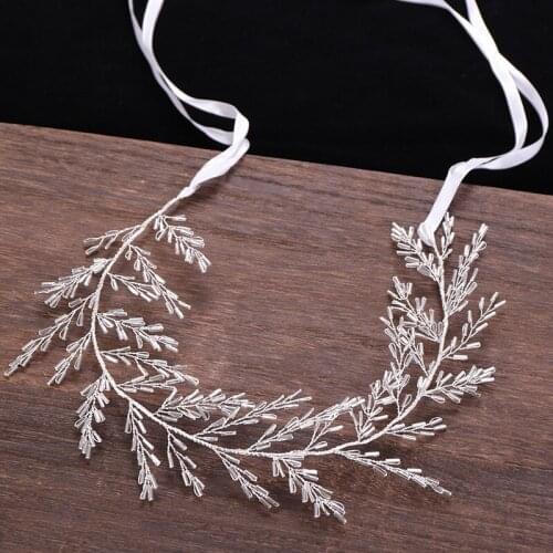 Vintage Silver color Bridal Wedding Headband Hair Vine Bridal Headpiece Wedding Hair Accessories Handmade Women Hair Jewelry