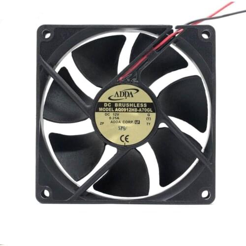 ADDA AQ0912HB-A70GL 9CM 9225 DC12V 0.25A 2-wires waterproof cooling fan