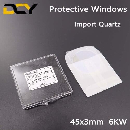 10pcs/lot Fiber Laser High power Protective Windows/Lens 45*3mm Import Quartz For 0-6KW Amada Fiber Laser Cutting Machine