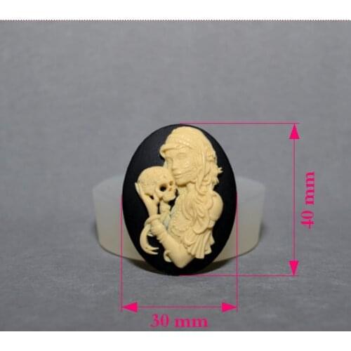 Woman skull head portrait cake decoration tools fondant Moulds Skull Christening Halloween Fondant molds Chocolate mold