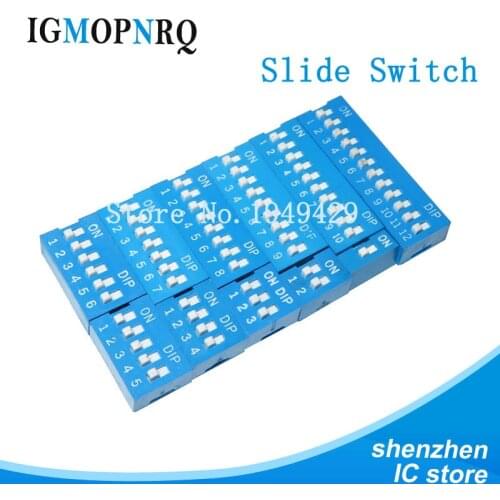 10pcs Slide Type DIP Switch Module 1 2 3 4 5 6 7 8 PIN 2.54mm Position Way DIP Blue Pitch Blue Snap Switch Dial Switch