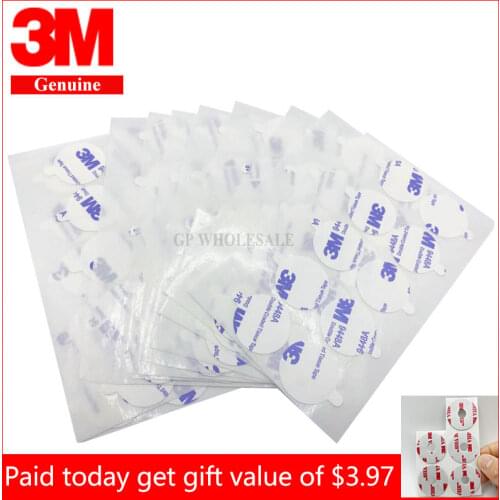 100 circles 3M 9448A White Double Sided Adhesive Round Sticker Diameter=24.5mm, with remove Tab