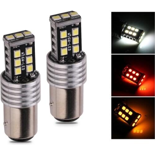 2pcs BA15S P21W 1156 LED Car Reverse Light Bulbs 2835SMD 1157 BAY15D 3157 3047 7443 W21W T20 Led Signal Lights For VW Passat B5