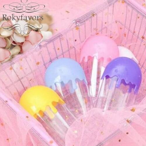 30PCS Acrylic Ice Cream Favors Holders Baby Shower Sweet Holders Candy Boxes Package Wedding Table Decors Ideas