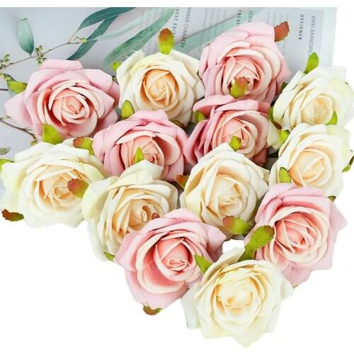 5/10pcs Silk Rose Artificial Flowers Rose Flower Head For Wedding Home Decoration Fake Flowers DIY Wreath Scrapbook Supplies