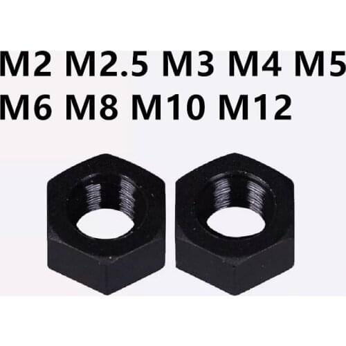 500/200PCS GB6170 DIN934 M2 M2.5 M3 M4 M5 M6 M8 M10 M12 Hex Nut Hexagon Plastic Nuts Black Nylon