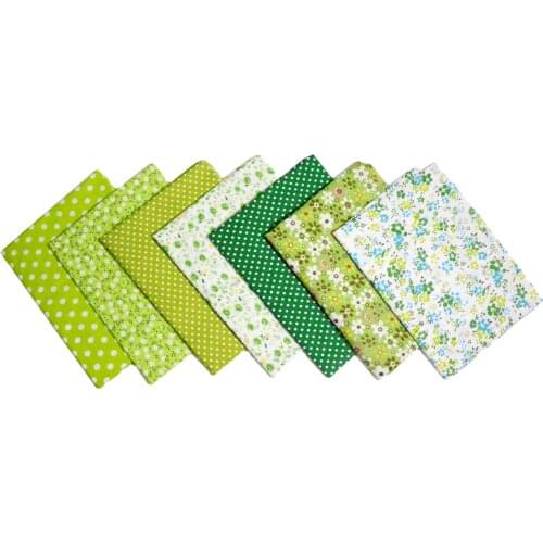 7 Prints Assorted Pre-Cut 50CM*50CM "Green Christmas "Cotton Fabric Patchwork Fat Quater Bundle Quilting Tilda Crafts