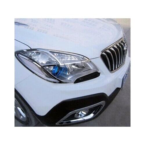ABS Chrome Front Head Light Lamp Cover Trim 2pcs For Buick Encore 2013 - 2016