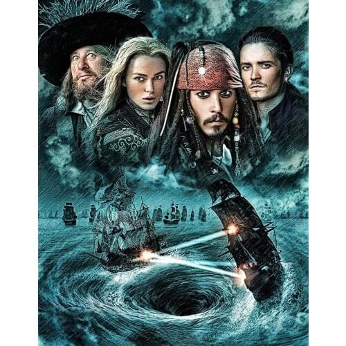 JMINE Div 5D Caribbean Pirates Ship Sea Ocean Full Diamond Painting cross stitch kits art Scenic 3D paint by diamonds