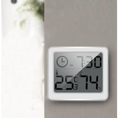 Automatic Electronic Temperature&Humidity Monitor Clock 3.2" LCD Digital Screen X4YD