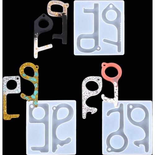 Non Contact Keychain Silicone Casting Resin Molds Jewelry Tools For DIY Resin Keychain Pendant Uv Epoxy Handmade Craft Making