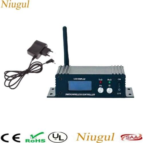 Wireless DMX 512 Controller Transmitter Receiver 2in1 LCD Display Power Adjustable Repeater DMX512 Stage Lighting Controller
