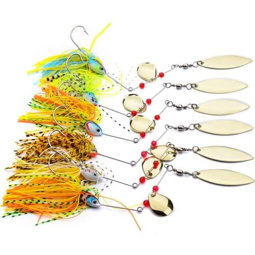 1 Piece Metal Spoon Bait Fishing Lure Spinner jig head with Spinner Spoon Fishing Bait