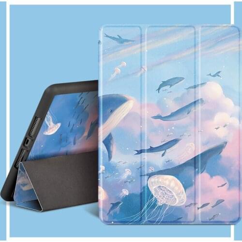 For iPad Pro 10.5-inch case, 2019 10.5, iPad 2020 11，Air3 10.5 , Air 2/1 9.7, iPad mini 4/5 7.9 inch tri-fold smart pencil case