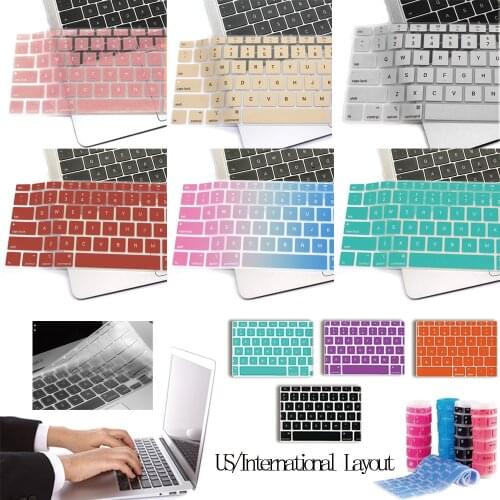 Laptop Keyboard Cover for Apple Macbook Pro 13 Inch A1708 / Macbook 12" A1534 Multicolor Silicone Keyboard Cover Protecter Film