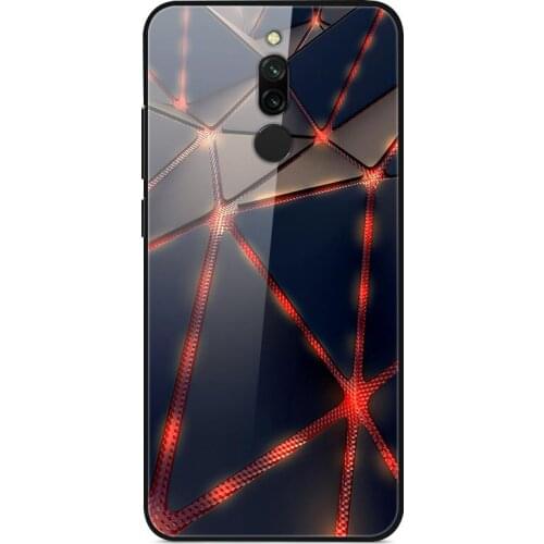 For Xiaomi Redmi 8 Phone Case Tempered Glass Case Back Phone Cover Series 2