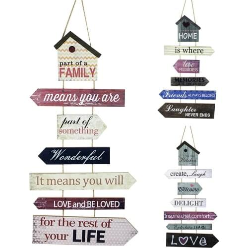 Irregular Board Wooden House Listing Wall Hanging Decoration Retro Wall Hanging Farmhouse Country Home Decoration Crafts Gifts