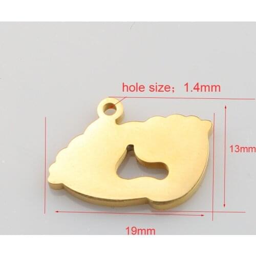 DIY 5pcs 13*19mm polished mirror stainless steel baby double small feet sole pendant for bracelet/necklace/keychain accessories
