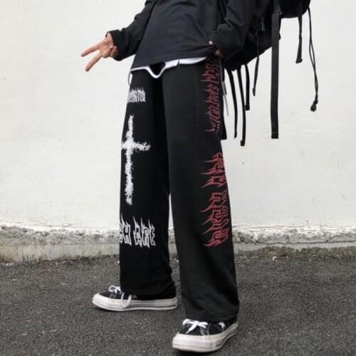 In autumn and winter, Harajuku wind, Japanese style, street bombing, dark style, Asian style straight tube wide leg pants