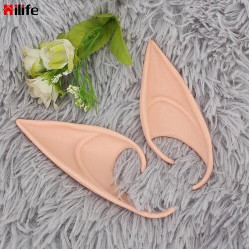 Elven 1Pair Cosplay Soft Harmless False Ears Props High Simulation Halloween Latex Elf Ears Fairy Angel Dress Up