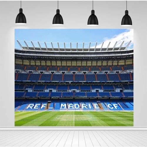 Scopiso Football Field Soccer Match Real Madrid Party Photography Backgrounds Customized Photography Backdrops for Photo Studio