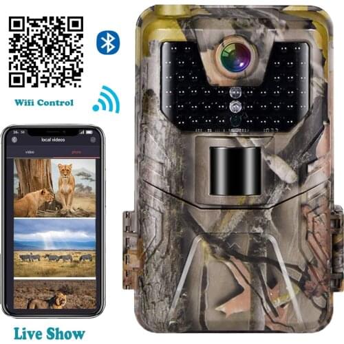 Wifi APP Bluetooth Control Trail Camera Live Show Wild Hunting Cameras WIFI900 24MP 1296P Night Vision Wildlife Surveillance Cam