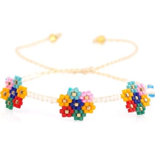 Go2boho Fashion 2020 Bracelets Boho Miyuki Flower Bracelet Colorful Friendship Jewelry Handmade Woven Pulseras Mujer Wholesale