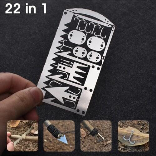 22 in 1 Camping Survival Card Pocket Multitool Camping Survival Card Knife Tactical Hunting Utility Knife Hand Tools