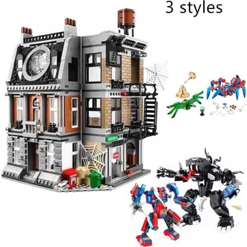 13 Styles Marvel Avengers Sanctuary Building Block Toy Iron Man Boy Toy Gift Spiderman Venom War Game Building Toy