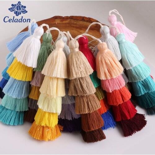 Hot 1pcs 15cm 5 Combo Mixed Color Poly Cotton Tassel Charms For Fashion Chain Bag Decoration Necklace Jewelry DIY Accessory