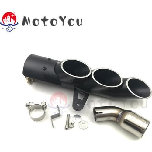 Modified Triple Holes Exhaust Vent Rear Exhaust Pipe w/ Connector Elbow Kits for Benelli 502C BJ500-6A