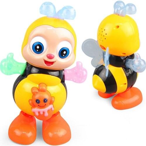 Cartoon Bee Electric Sound Flash Lighting Sing Dance Girls Boys Children Electronic Pets Music Toy