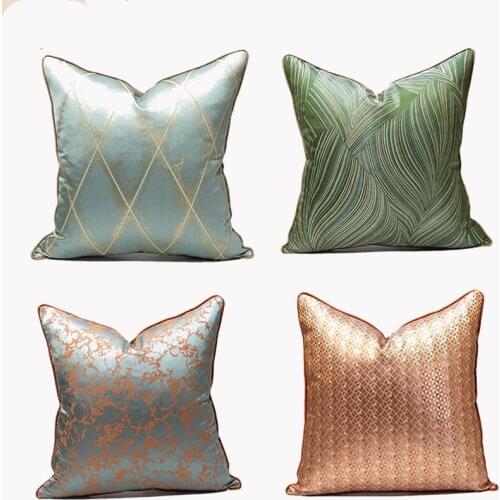 Modern Light Luxury Pillowcase High Precision Jacquard Sofa Chair Car Pillow Cases Abstract Geometric Home Decor Cushion Cover