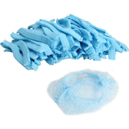 10 Pcs Non-woven Disposable Shower Caps Pleated Anti Dust Hat Women Men Bath Caps for Spa Hair Salon Beauty Accessories