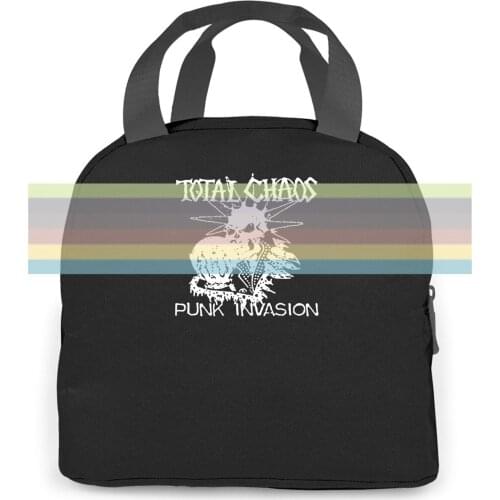 Total Chaos Punk Invasion 2001 Album Cover Stranger Things Design New Cool Light women men Portable insulated lunch bag