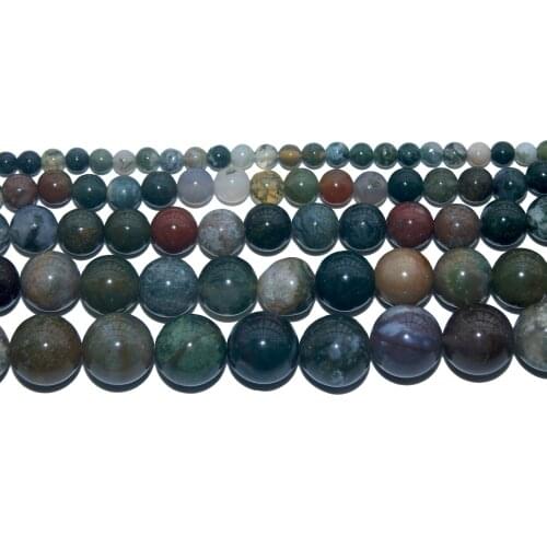 Wholesale Natural Stone India Agates Round Beads 4 6 8 10 12 MM Pick Size For Jewelry Making DIY Bracelet Necklace Material