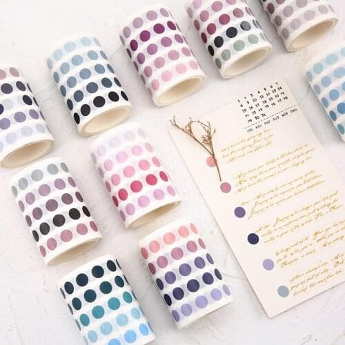 Base Element Series Tape Creative Colorful Dotted Masking Tape 3M Round Sticker DIY Journal Diary Planner Decoration Student