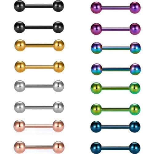 Nipplerings 14G Surgical Steel Nipple Piercing 1/2 Inch Barbells Retainer Body Jewelry Piercing