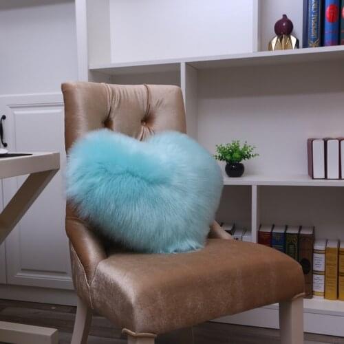 40x50cm Soft Faux Wool Fur Heart Shape Throw Pillow Sofa Cushion Stuffed Doll Toys Cushion Home Decor Cushions Lovers Gift
