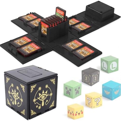 Portable Anime Card Case for NintendoSwitch Protective Zelda Organizer Cute Travel Holder Container Hard Shell 16 Game Card Slot