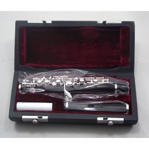 Professional musicians type ebony wood piccolo c key silver plated