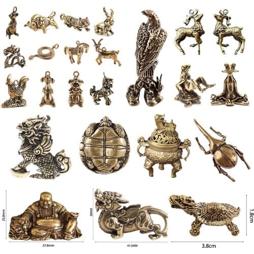Retro Mini Lion Frog Brass Animal Censer Turtle Animal Tea Pet Retro Animal Sculpture Desktop Ornament Home Decoration Craft