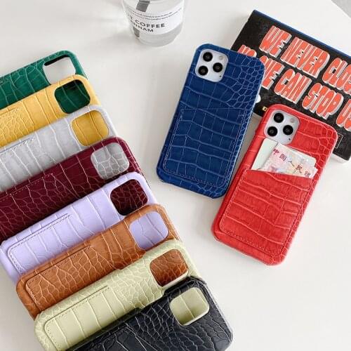 Luxury Brand 3D Crocodile Leather Phone Case for iPhone 11 12 Pro Max 12Mini 7 8 Plus X XR XS SE2020 Card Wallet Hard Back Cover