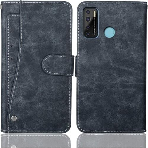 Luxury Wallet Tecno Camon 15 Air Case 6.6" Vintage Flip Leather Protective Cover For Tecno Camon 15 Air Case With Card Slots